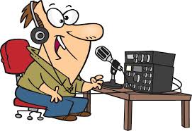 cartoon image of a radio ham making contact