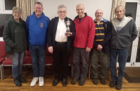 VHF NFD Competition win showing the Arthur Watt's Trophy with ARAC members
